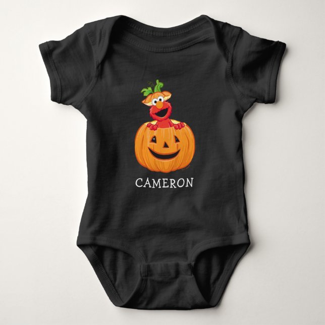Elmo | Halloween Jack-O-Lantern Baby Strampler (Vorderseite)