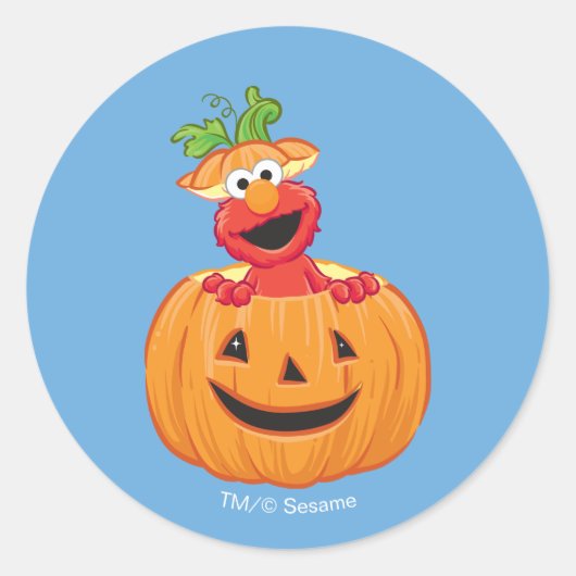 Elmo | Halloween Jack-O-Lantern Runder Aufkleber (Vorderseite)