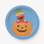 Elmo | Halloween-Kürbislaterne Pappteller (Vorderseite)