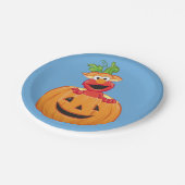 Elmo | Halloween-Kürbislaterne Pappteller (Schrägansicht)