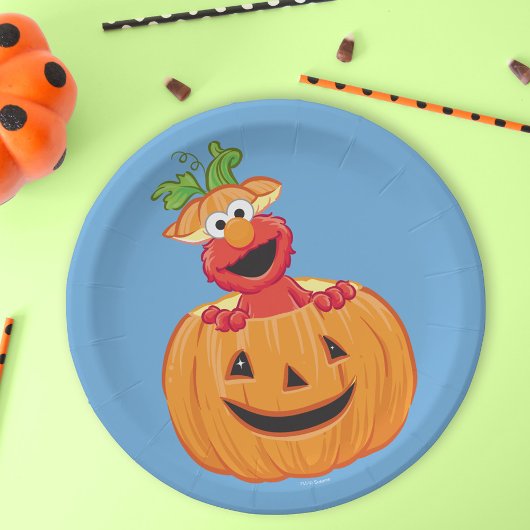 Elmo | Halloween-Kürbislaterne Pappteller