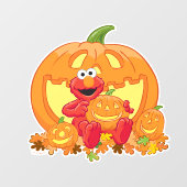 Elmo | Halloween Pumpkins Fensteraufkleber (Blatt)