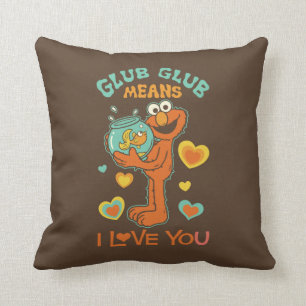 Elmo hält seinen Goldfisch Kissen