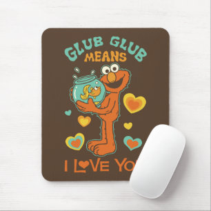Elmo hält seinen Goldfisch Mousepad