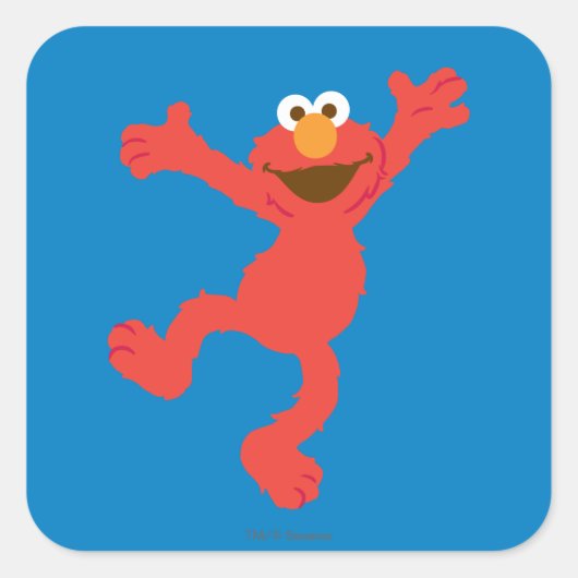 Elmo Happy Dancing Quadratischer Aufkleber (Vorderseite)