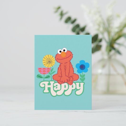 Elmo Happy! Postkarte (Stehend Vorderseite)