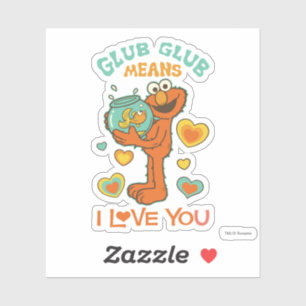 Elmo Holding seinen Haustier Goldfish Aufkleber