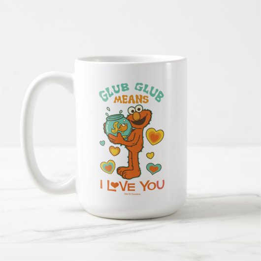 Elmo Holding seinen Haustier Goldfish Kaffeetasse (Links)