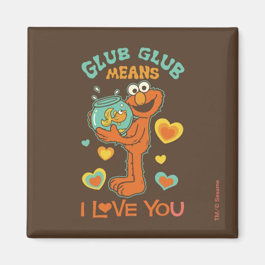 Elmo Holding seinen Haustier Goldfish Magnet (Vorne)