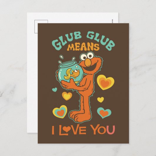 Elmo Holding seinen Haustier Goldfish Postkarte (Vorne/Hinten)