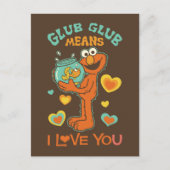 Elmo Holding seinen Haustier Goldfish Postkarte (Vorderseite)
