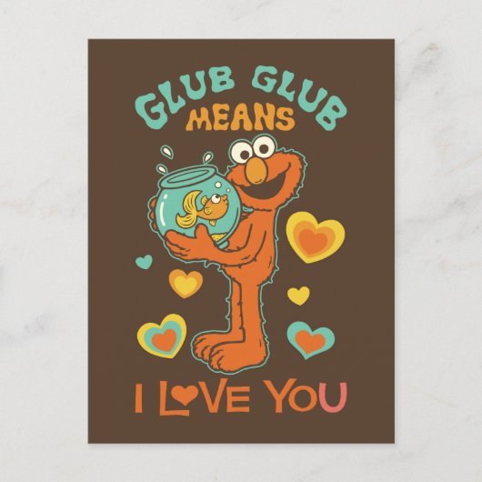 Elmo Holding seinen Haustier Goldfish Postkarte (Vorderseite)
