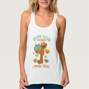 Elmo Holding seinen Haustier Goldfish Tank Top