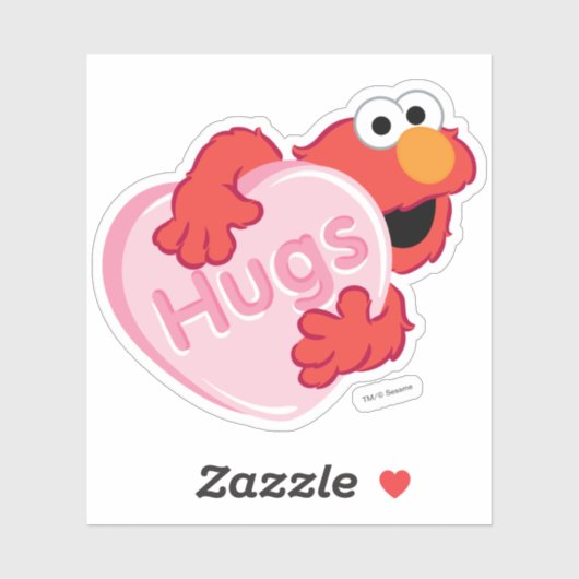 Elmo "Hugs" Valentine Heart Candy Aufkleber (Blatt)