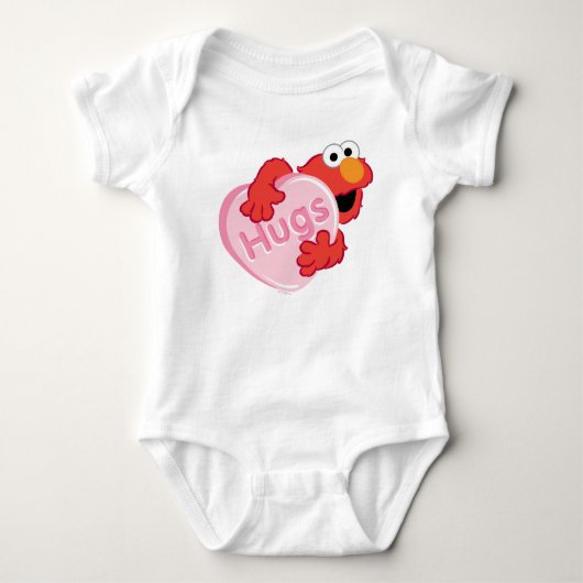 Elmo "Hugs" Valentine Heart Candy Baby Strampler (Vorderseite)