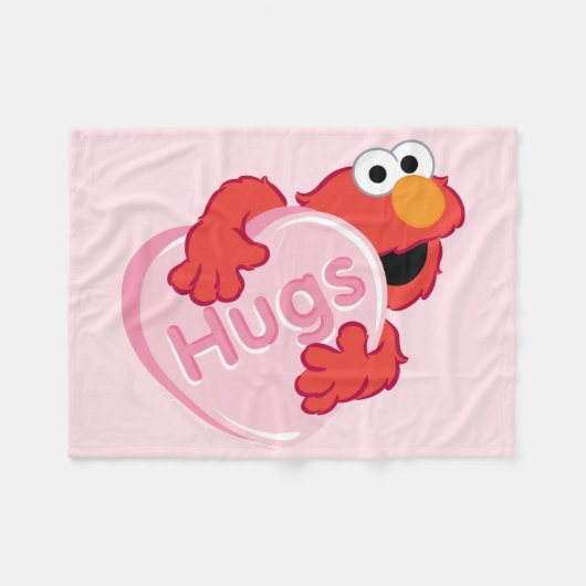 Elmo "Hugs" Valentine Heart Candy Fleecedecke (Vorderseite (Horizontal))