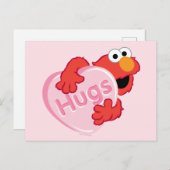 Elmo "Hugs" Valentine Heart Candy Postkarte (Vorne/Hinten)