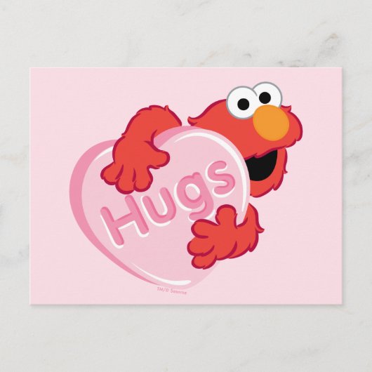 Elmo "Hugs" Valentine Heart Candy Postkarte (Vorderseite)