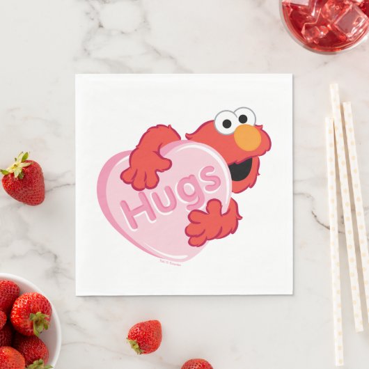 Elmo "Hugs" Valentine Heart Candy Serviette (Beispiel)