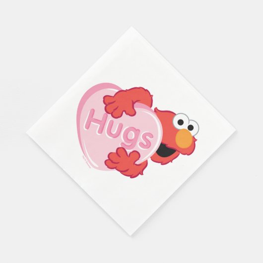 Elmo "Hugs" Valentine Heart Candy Serviette (Ecke)