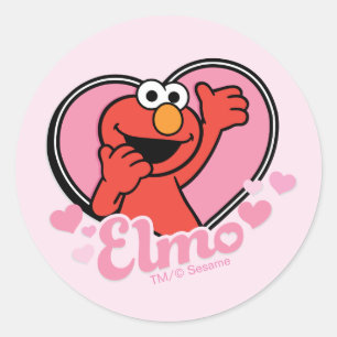 Elmo im Herz-Valentin Runder Aufkleber