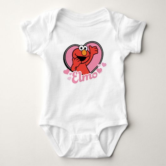 Elmo im Herzen Valentine Baby Strampler (Vorderseite)