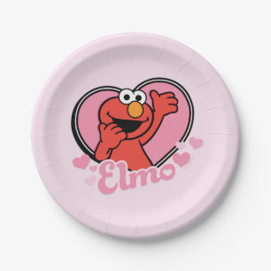Elmo im Herzen Valentine Pappteller