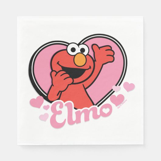 Elmo im Herzen Valentine Serviette (Vorderseite)