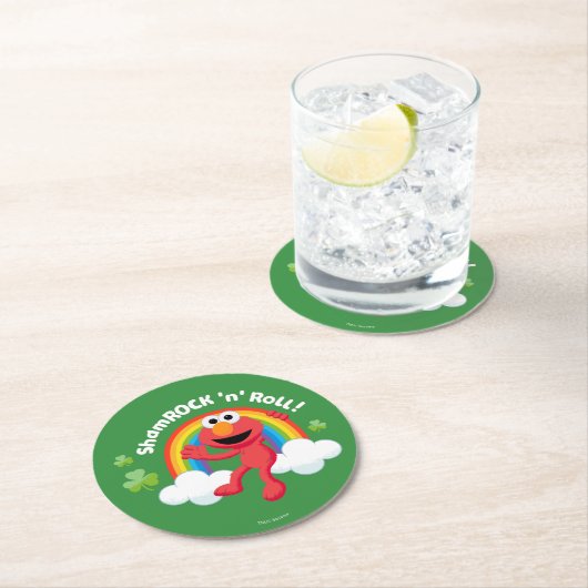 Elmo | Kleeblatt 'n' Roll Rainbow Runder Pappuntersetzer (Vor Ort)