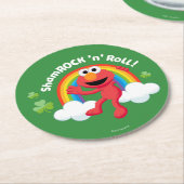 Elmo | Kleeblatt 'n' Roll Rainbow Runder Pappuntersetzer (Angewinkelt)