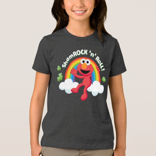 Elmo | Kleeblatt 'n' Roll Rainbow Tri-Blend Shirt (Vorderseite)