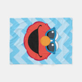 Elmo Lächeln Gesicht mit Sonnenbrille Fleecedecke (Vorderseite (Horizontal))