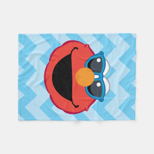Elmo Lächeln Gesicht mit Sonnenbrille Fleecedecke (Vorderseite (Horizontal))