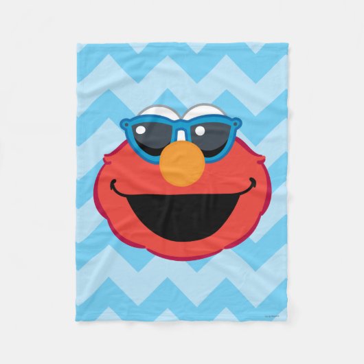 Elmo Lächeln Gesicht mit Sonnenbrille Fleecedecke (Vorderseite)