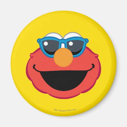 Elmo Lächeln Gesicht mit Sonnenbrille Magnet (Vorne)