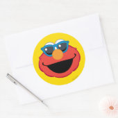 Elmo Lächeln Gesicht mit Sonnenbrille Runder Aufkleber (Umschlag)