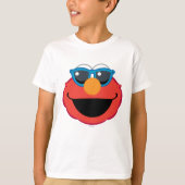 Elmo Lächeln Gesicht mit Sonnenbrille T-Shirt (Vorderseite)