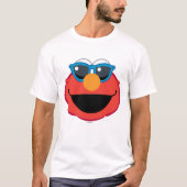 Elmo Lächeln Gesicht mit Sonnenbrille T-Shirt (Vorderseite)