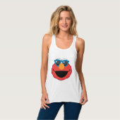 Elmo Lächeln Gesicht mit Sonnenbrille Tank Top (Vorderseite Vollansicht)