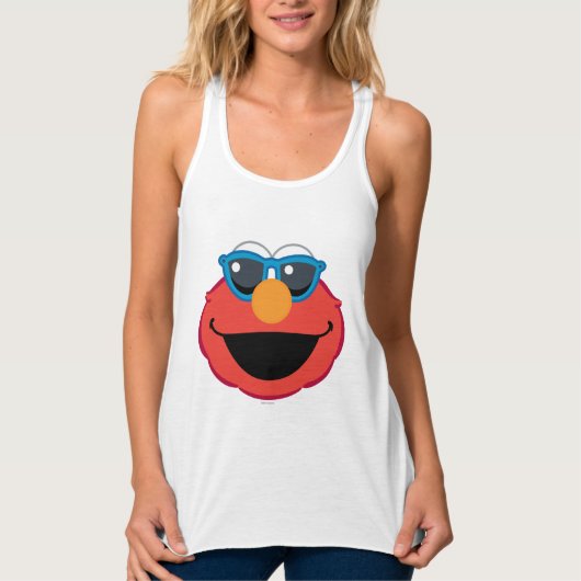 Elmo Lächeln Gesicht mit Sonnenbrille Tank Top (Vorderseite)