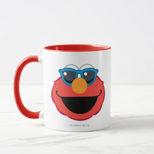 Elmo Lächeln Gesicht mit Sonnenbrille Tasse (Links)