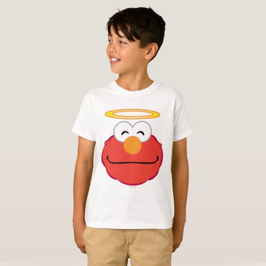 Elmo lächelnd Gesicht mit Halo T-Shirt (Vorne ganz)
