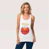 Elmo lächelnd Gesicht mit Halo Tank Top (Vorderseite Vollansicht)