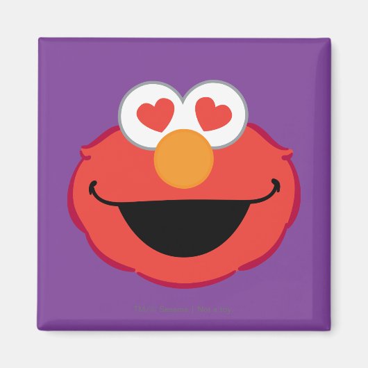 Elmo Lächelndes Gesicht mit herzförmigen Augen Magnet (Vorne)