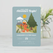 Elmo | Lass des Abenteuers Begin Geburtstag Einladung (Stehend Vorderseite)