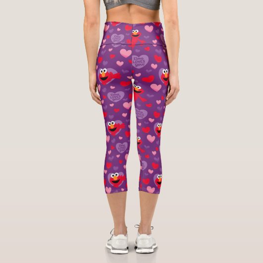 Elmo Lieben You Valentine's Day Pattern Capri Leggings (Rückseite)
