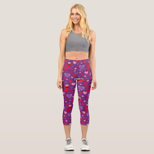 Elmo Lieben You Valentine's Day Pattern Capri Leggings (Vorderseite)