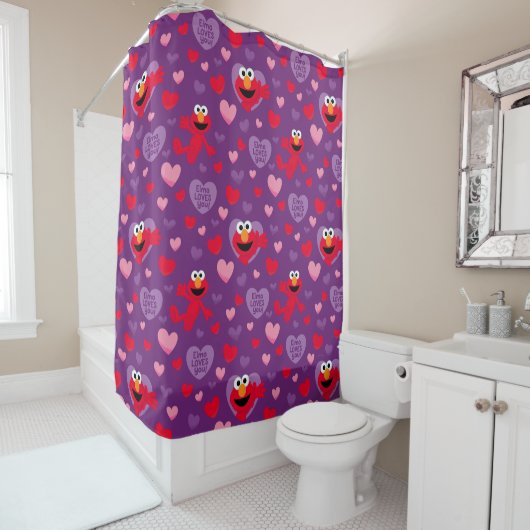 Elmo Lieben You Valentine's Day Pattern Duschvorhang (Beispiel)