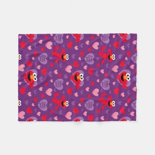 Elmo Lieben You Valentine's Day Pattern Fleecedecke (Vorderseite (Horizontal))