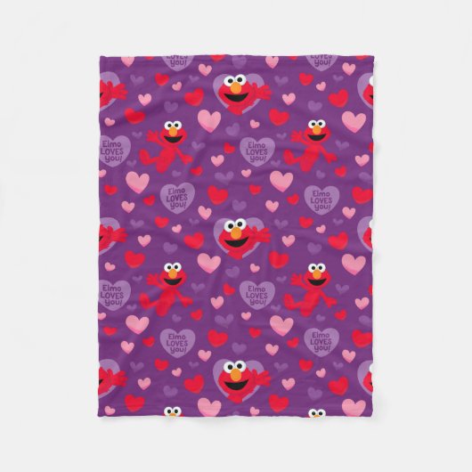 Elmo Lieben You Valentine's Day Pattern Fleecedecke (Vorderseite)